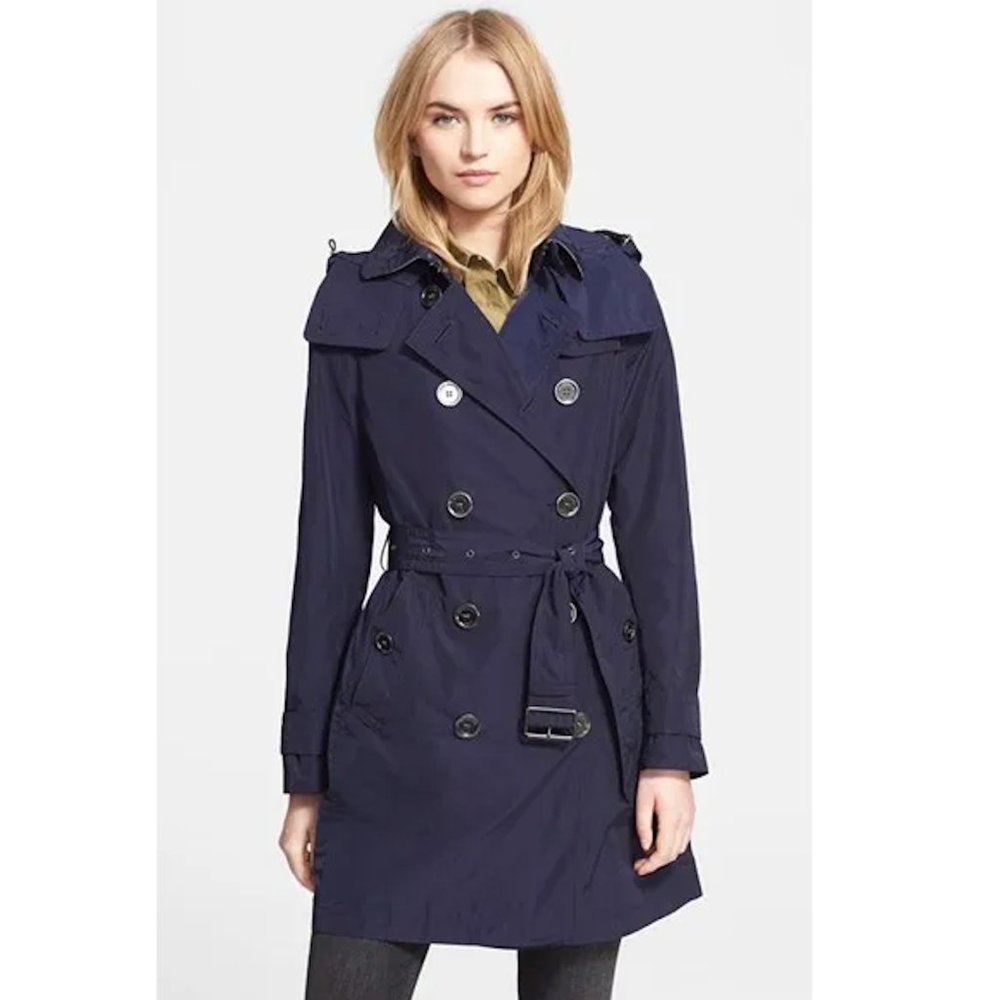 Burberry Balmoral Trench Coat Jacket - Navy | Size 10